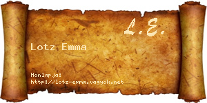 Lotz Emma névjegykártya